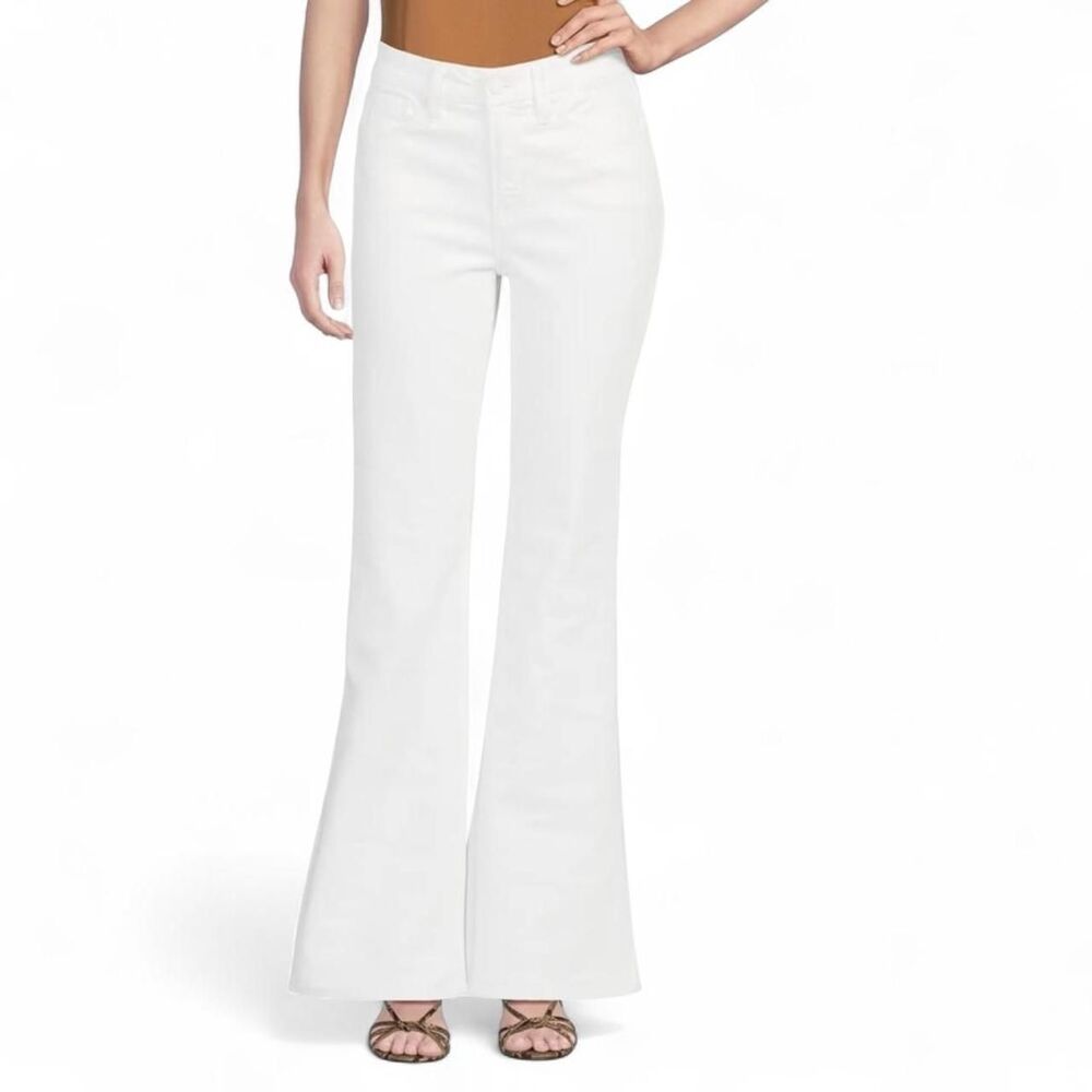 Good American Good Legs white high-waisted flare jeans Size 10